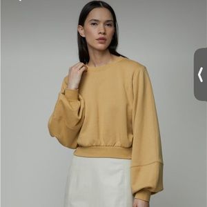 Sold! BLACK Oak + Fort Balloon Sleeves Cropped Sweatshirts